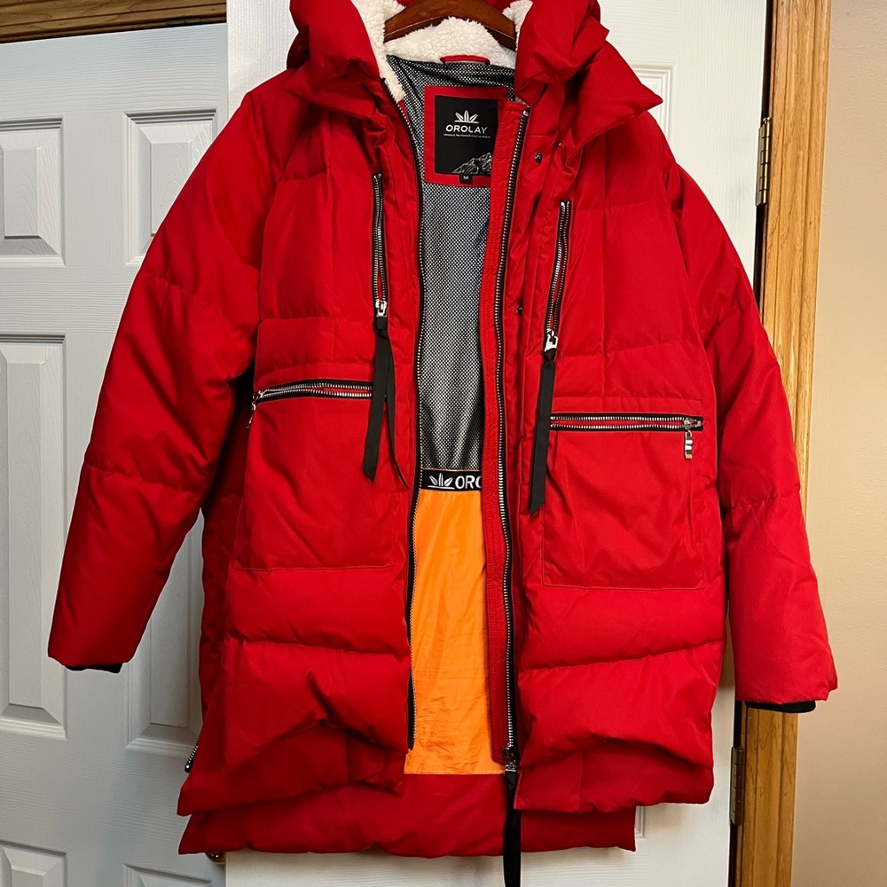 Orolay Women's Red Puffer Jacket